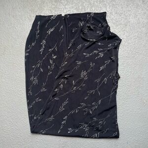 California Concepts Dress Sleeveless Mock Neck Leaf Print Sheath‎ Size 10